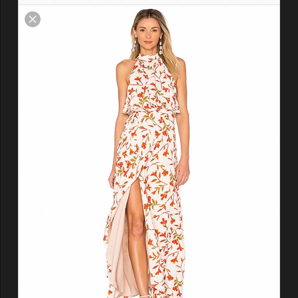 Lovers + Friends Golden Ray Maxi Dress Slit